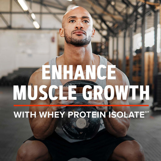 GNC AMP Pure Isolate Strawberry label close-up highlights protein purity