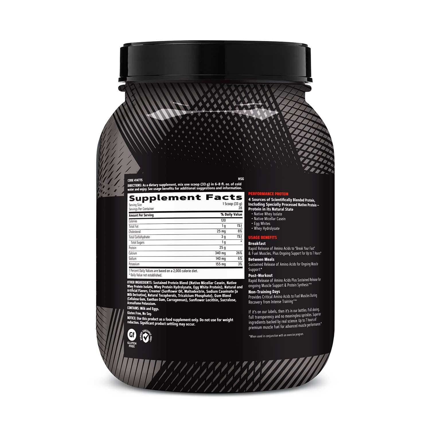GNC AMP Cinnamon Toast being poured into a shaker for post-workout fueling