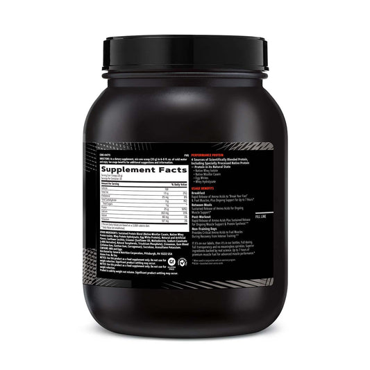 GNC AMP Sustained Cinnamon Toast scoop ready to mix for post-workout recovery