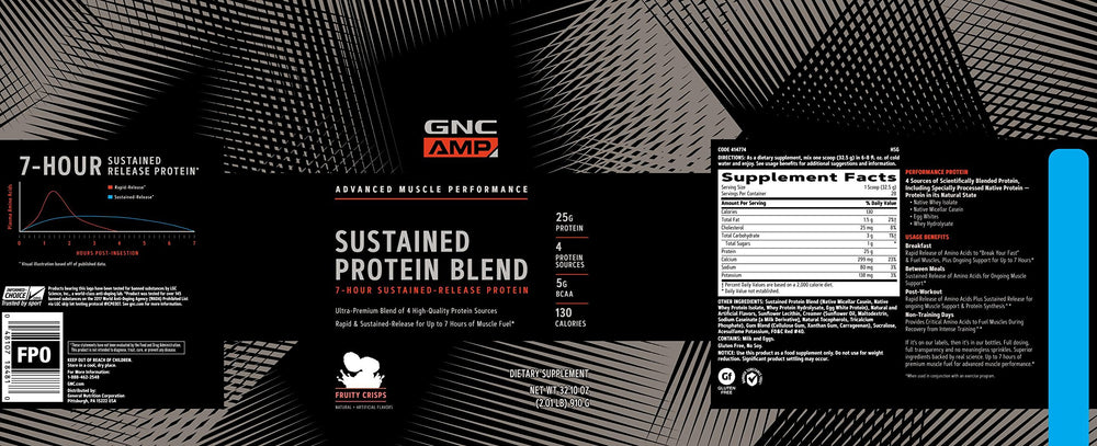 GNC AMP Sustained protein blend shaker demonstrates fast, smooth mixing for post-workout drinks.