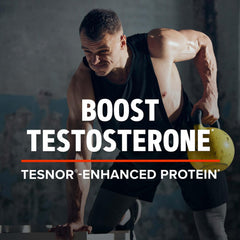 GNC AMP Wheybolic Alpha powder scoop reveals texture ideal for shakes.