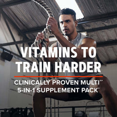GNC AMP Vitapak daily pack contents ready for performance routines.