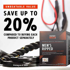 GNC AMP vitamins arranged for a simple daily routine.