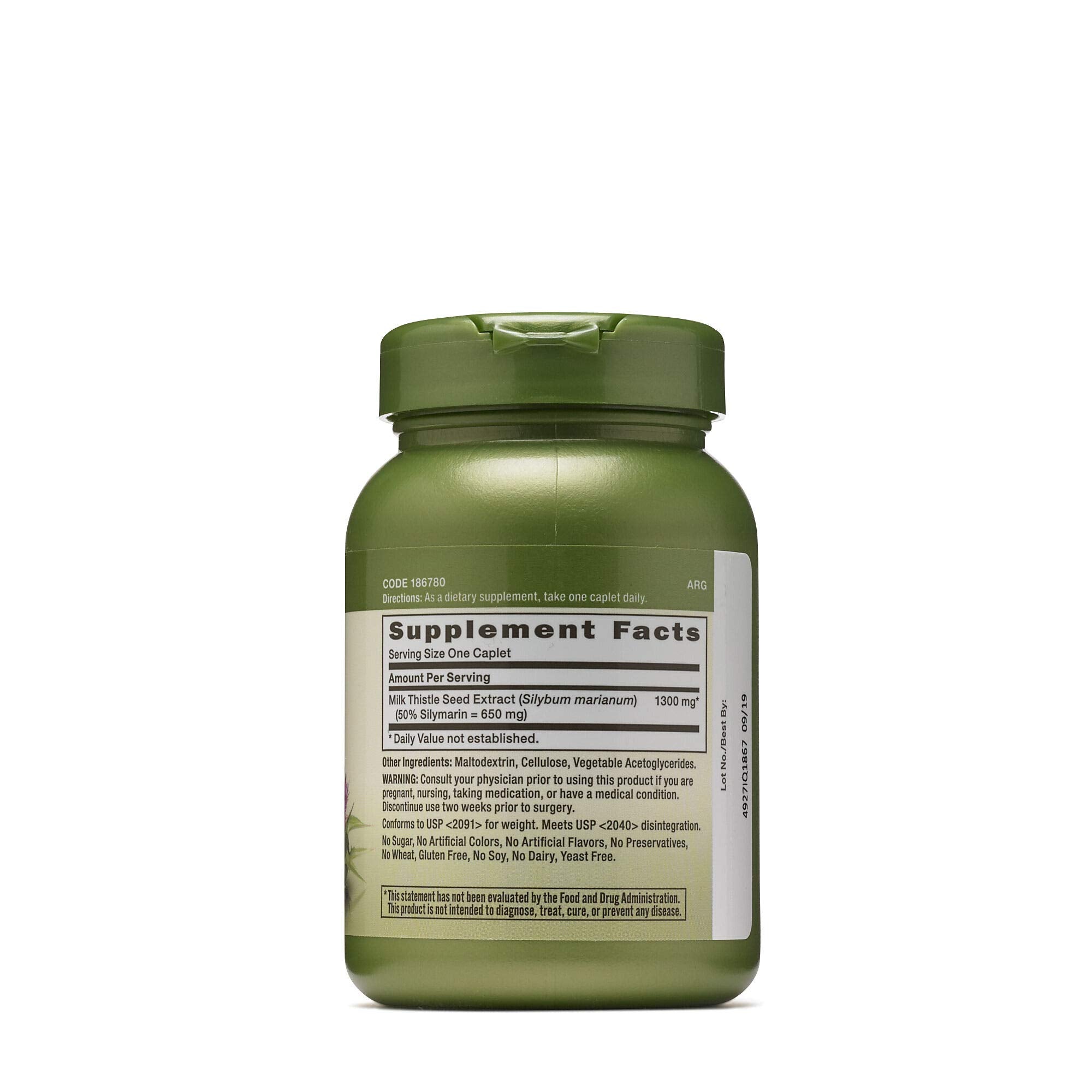 GNC Herbal Plus Milk Thistle seed extract capsule supports liver health