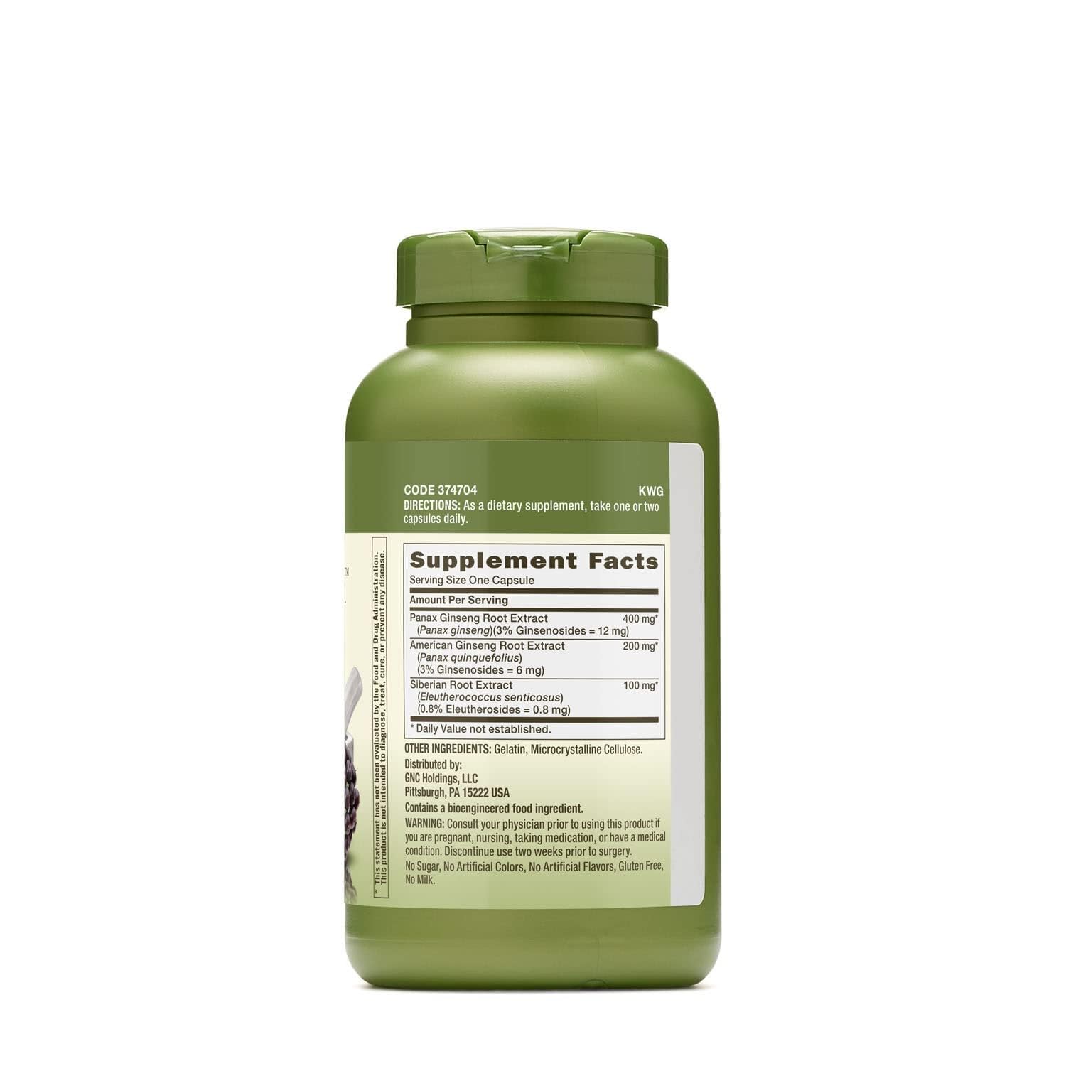 GNC Herbal Plus Triple Ginsa capsules for convenient daily vitality support