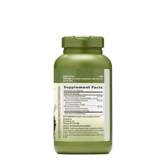 GNC Herbal Plus Triple Ginsa capsules for convenient daily vitality support
