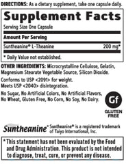 GNC L-Theanine 200mg packaging shown for simple daily use.