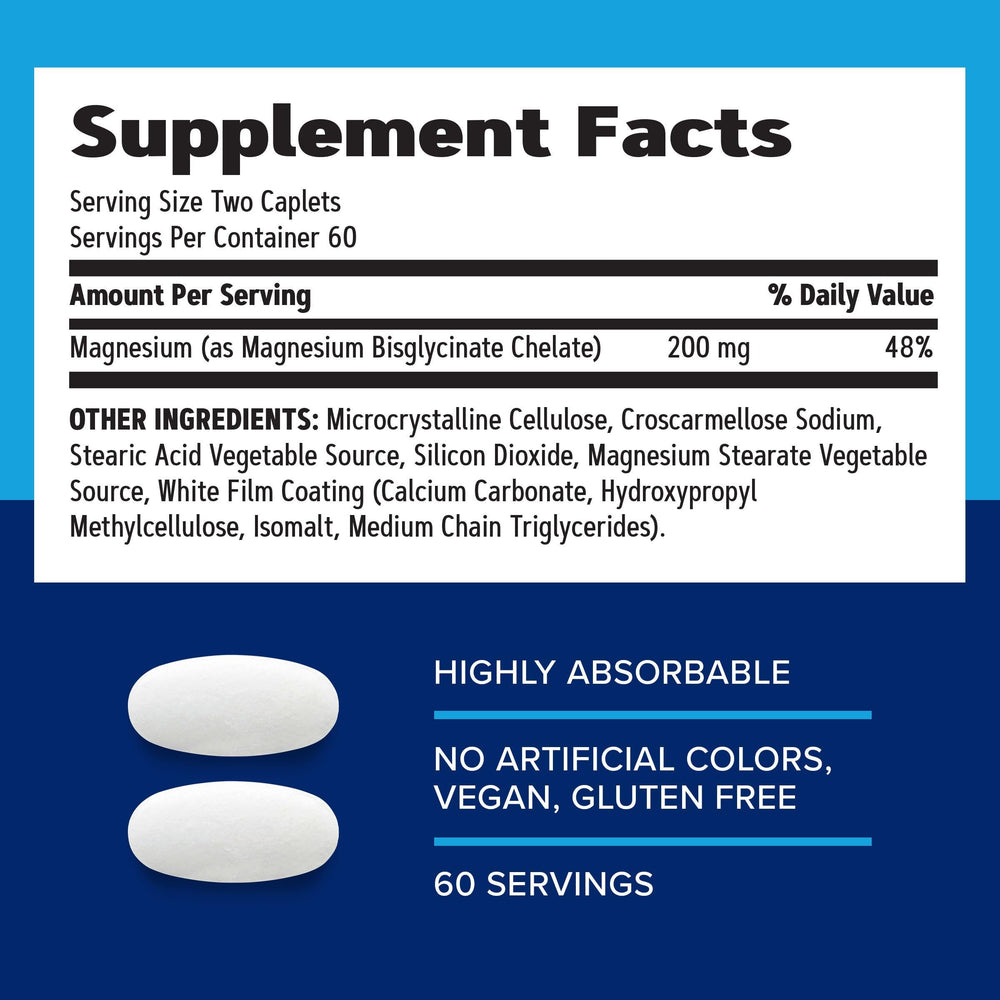 GNC Magnesium Glycinate bottle label showing gluten-free vegan formula