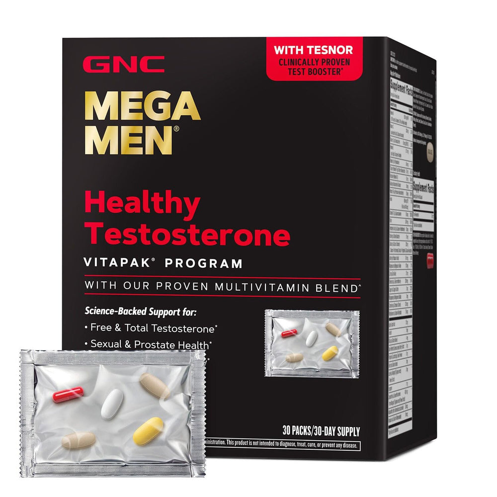 GNC Mega Men daily packs on the go offer convenient, complete daily nutrition.