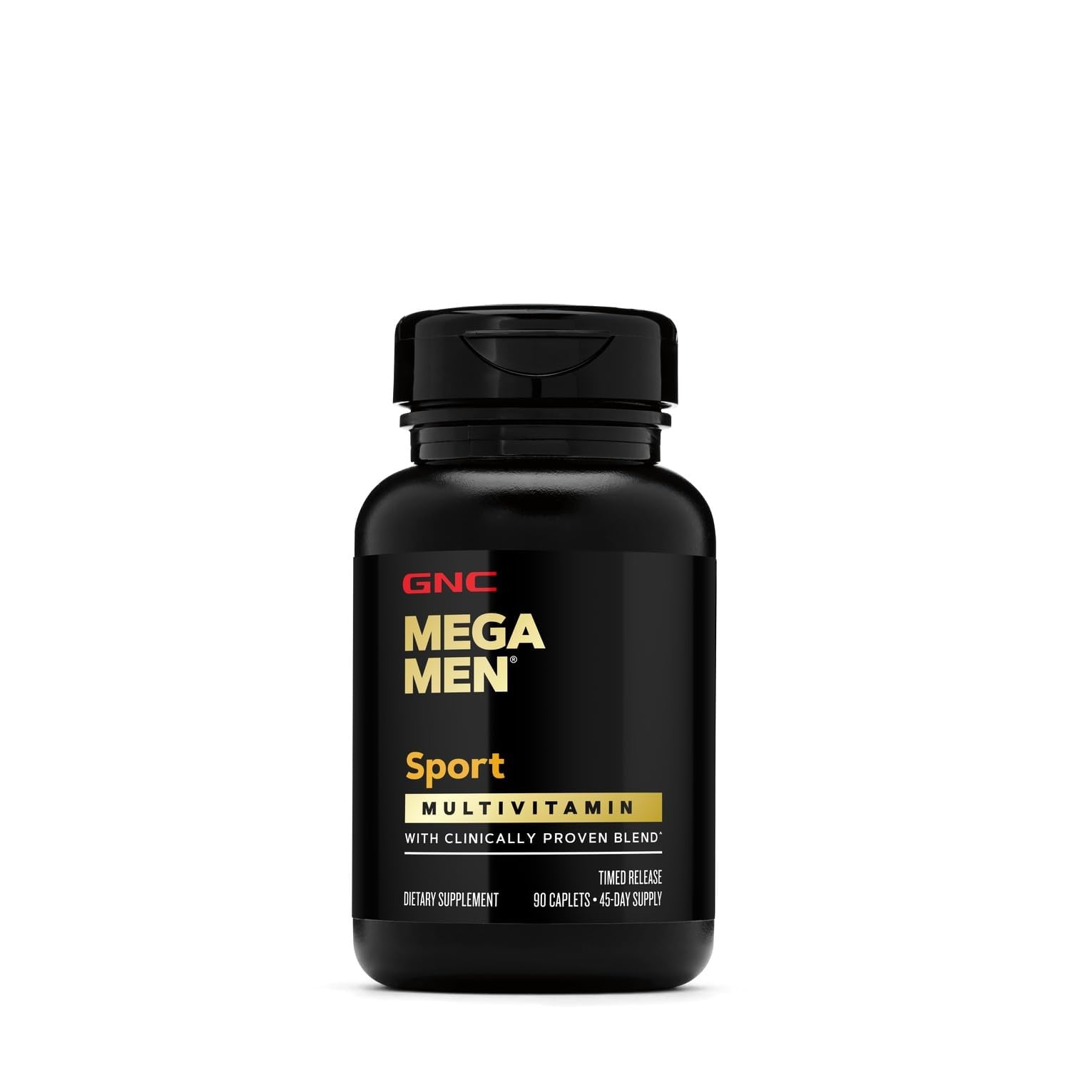 Mega Men Sport bottle with capsules indicating high potency for energy