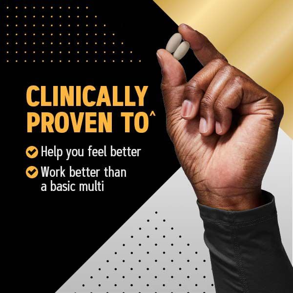 GNC Mega Men Sport in a gym bag suggests on-the-go performance support.