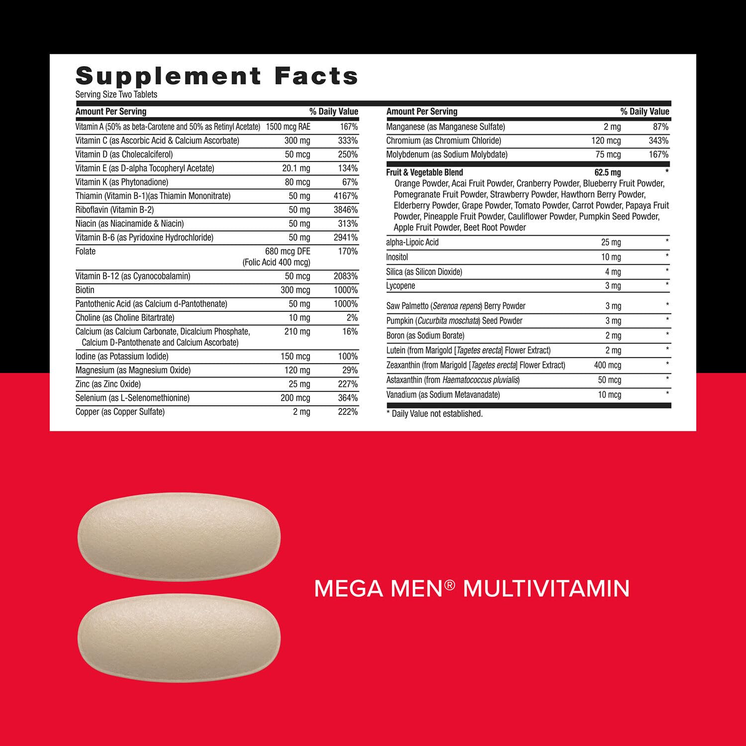 GNC Mega Men Vitapak 30-packs display for a full month.