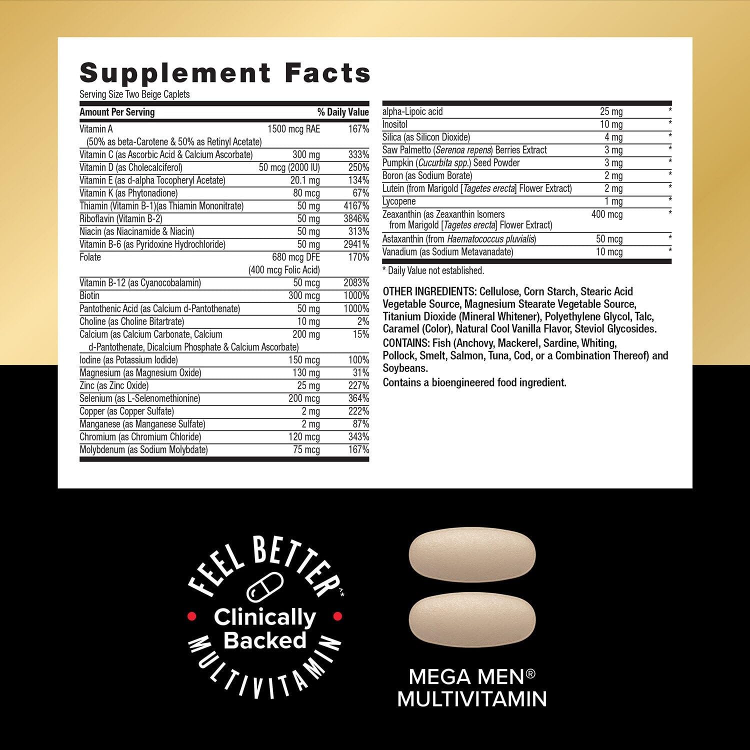Close-up of GNC Mega Men capsules for steady energy.