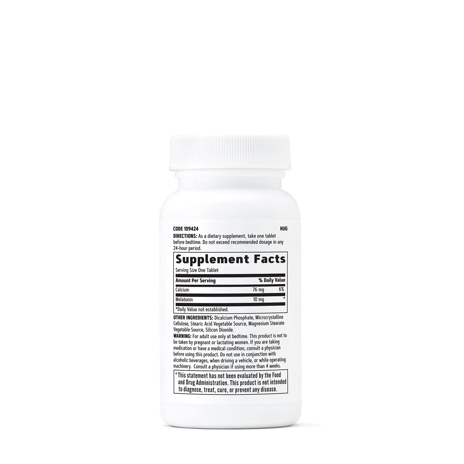 GNC Melatonin 10mg twin pack label close-up showing calcium addition