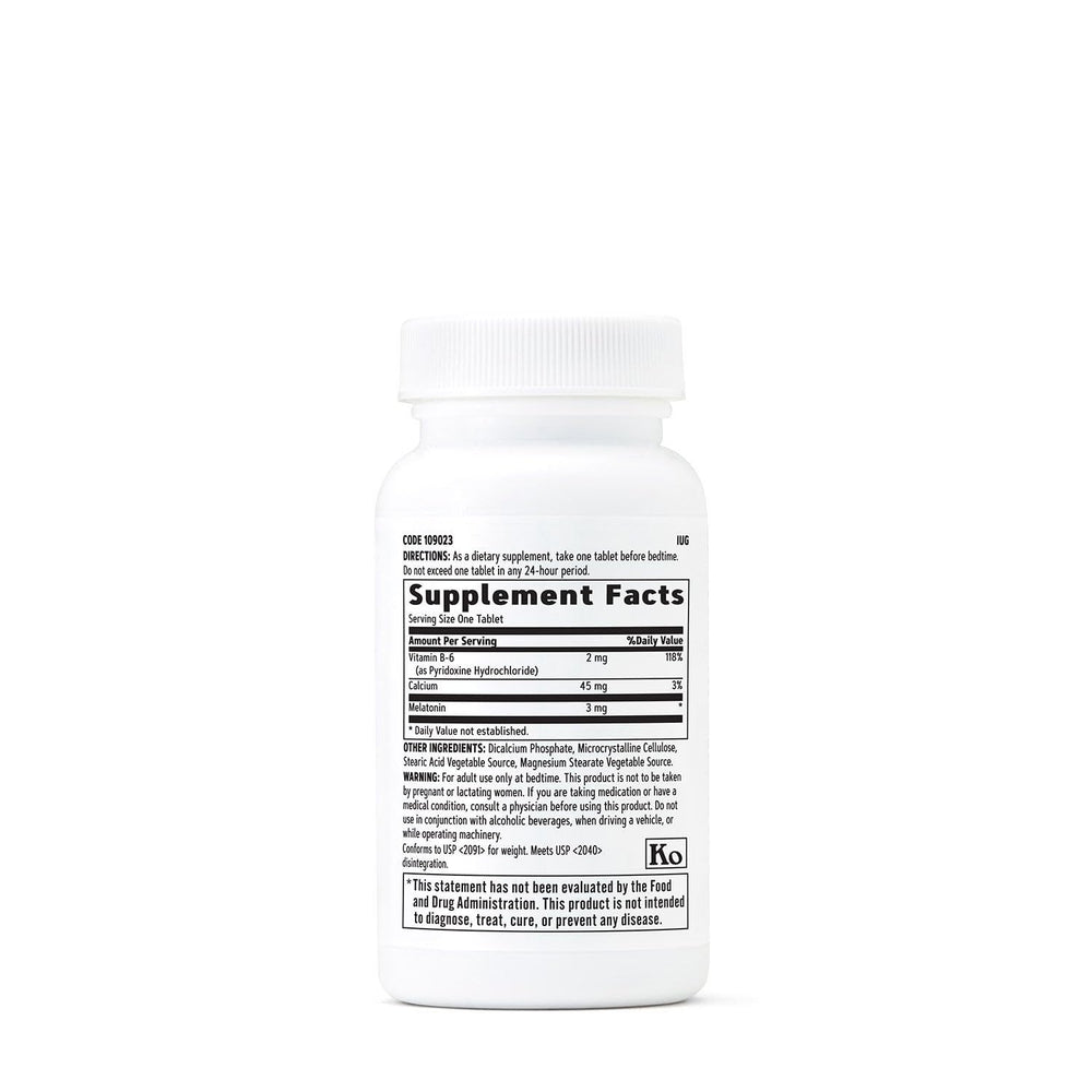 GNC Melatonin 3mg lozenges close-up showing peppermint flavor