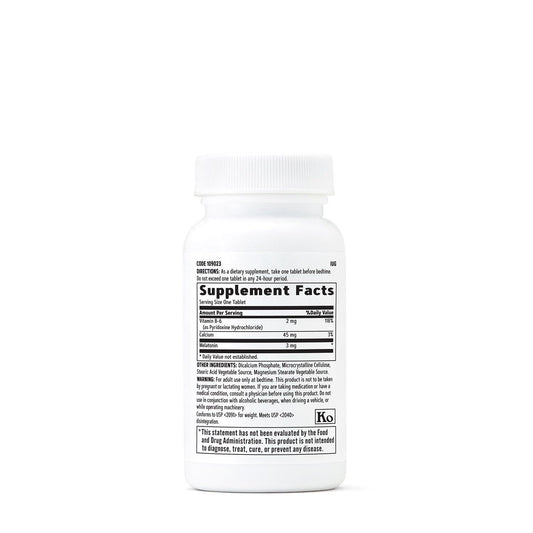 GNC Melatonin 3mg lozenges close-up showing peppermint flavor