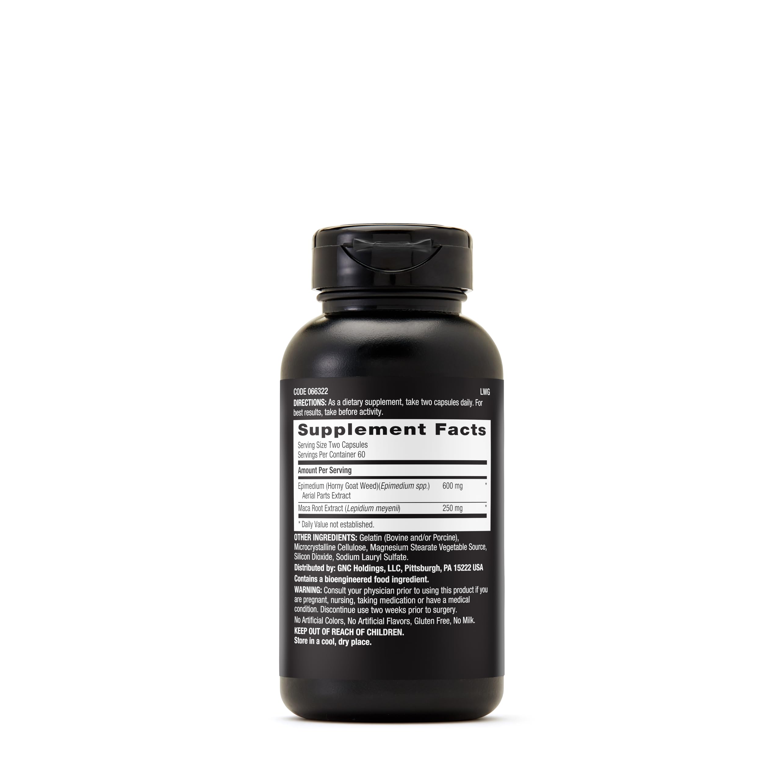 GNC Men's Horny Goat Weed capsules close-up for easy daily dose.