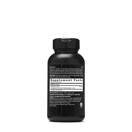 GNC Men's Yohimbe 451 capsules ready for daily use within a wellness routine
