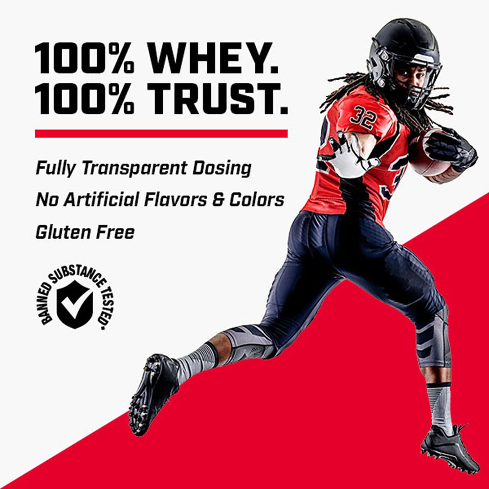 GNC Pro Performance 100% Whey Banana Cream mixer blending smoothly