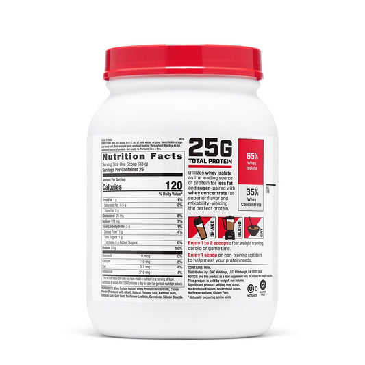 GNC Pro Performance 100% Whey front label shows gluten-free protein option
