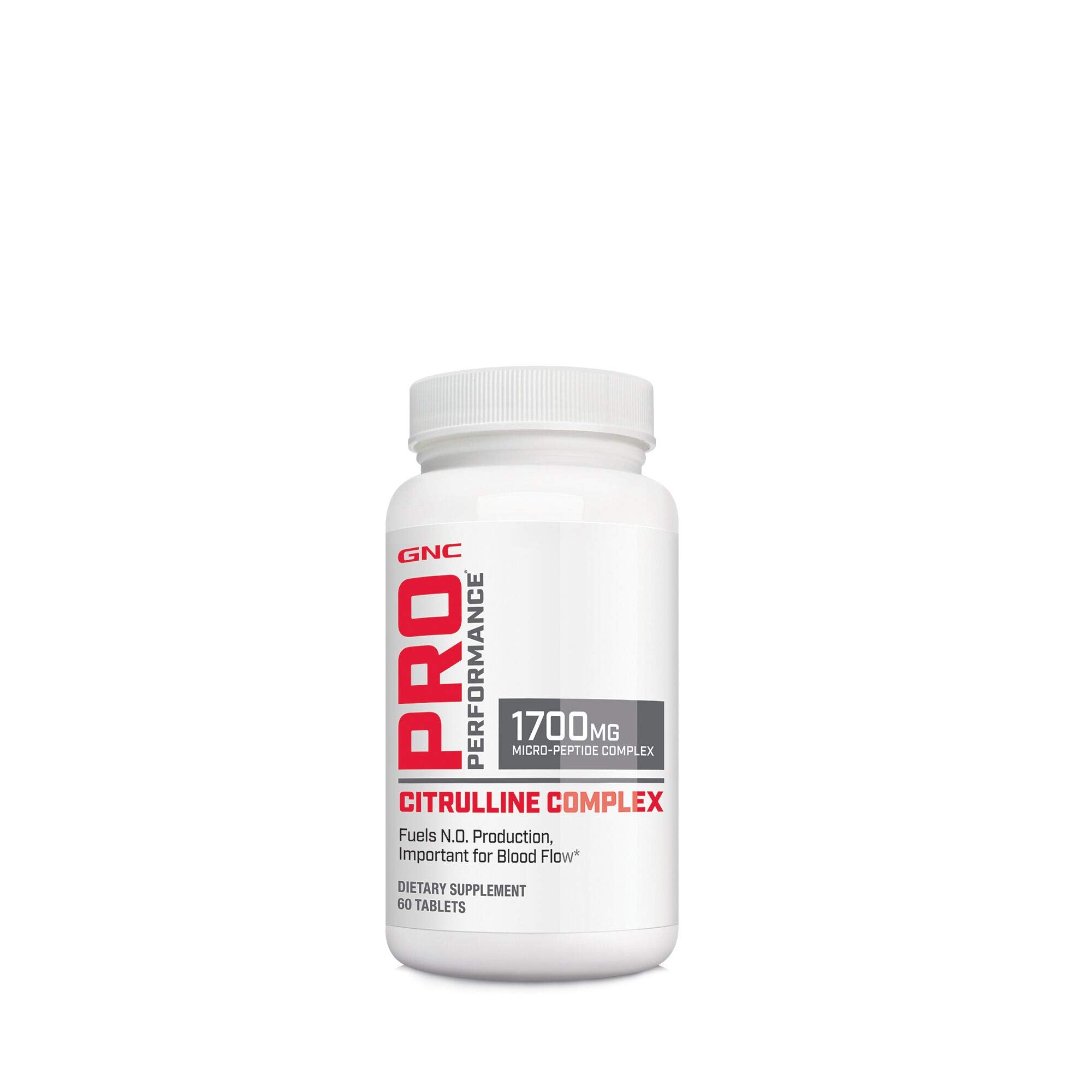 GNC Pro Performance Citrulline Complex 1700mg bottle front supports nitric oxide with simple design