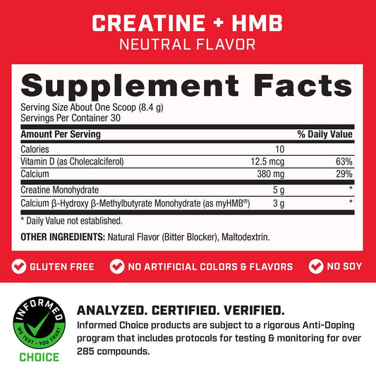 GNC Pro Performance Creatine Monohydrate + HMB powder designed for easy daily mixing