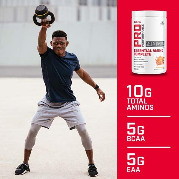 GNC Pro Performance Essential Amino Complete blueberry acai glass-pour demonstrates refreshing intra-workout hydration