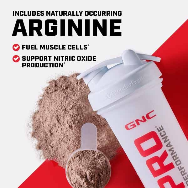 GNC Pro Performance Weight Gainer banned-substance tested badge emphasizes product purity.