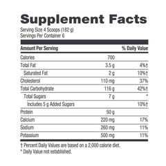 GNC Pro Performance Weight Gainer powder pour shows a quick-mixing shake option for active lifestyles.
