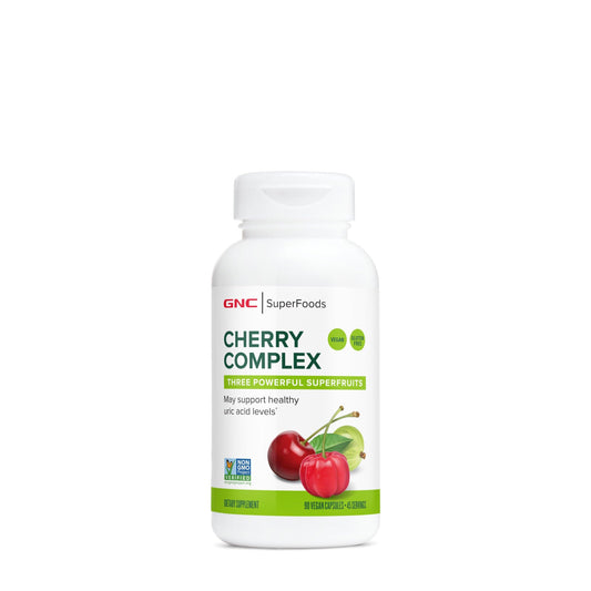 GNC SuperFoods Cherry Complex bottle for easy daily vegan use.