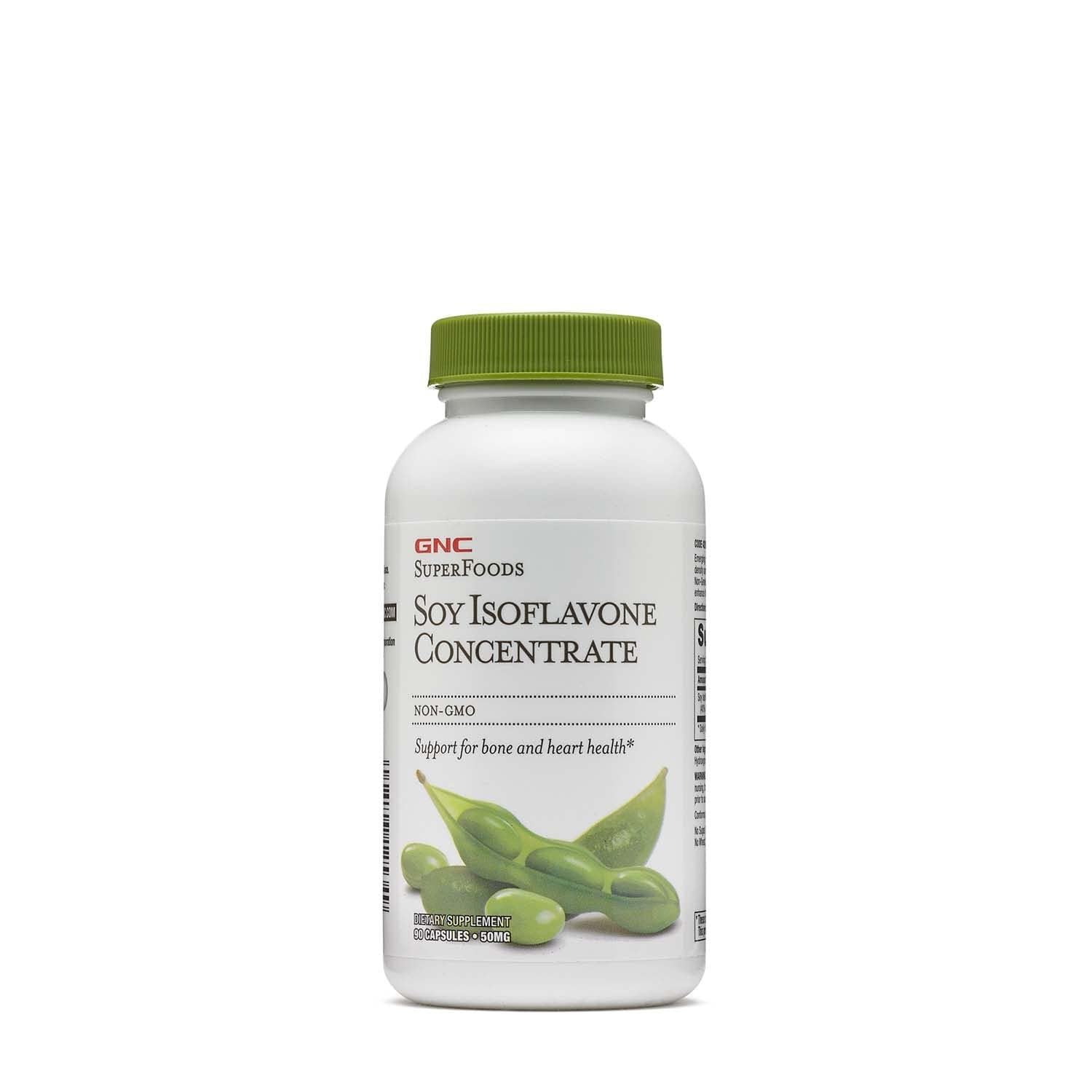 GNC SuperFoods Soy Isoflavone Concentrate capsule for daily bone and heart support