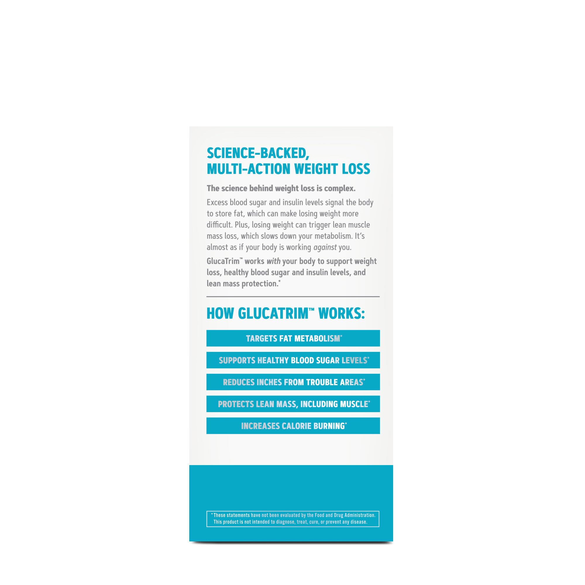 Close-up of GNC Total Lean GlucaTrim capsules for daily use