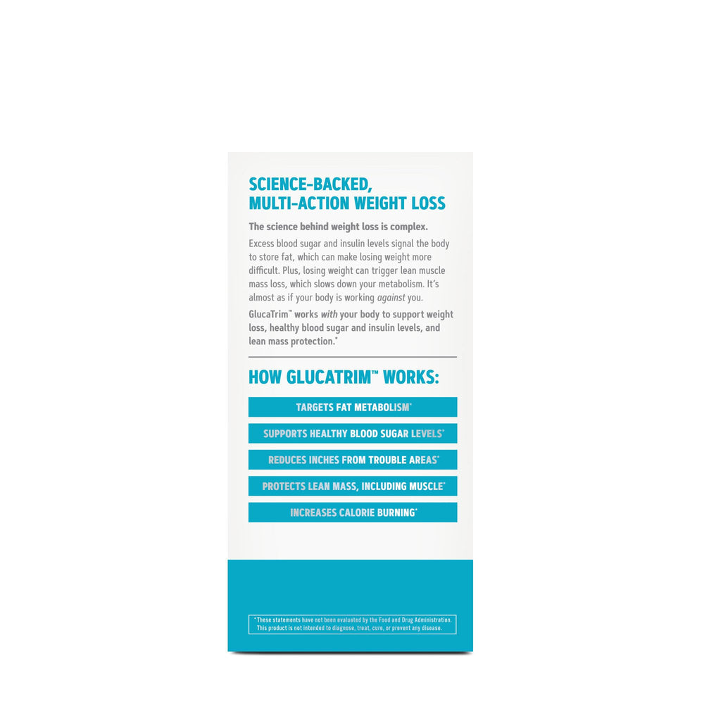 Close-up of GNC Total Lean GlucaTrim capsules for daily use