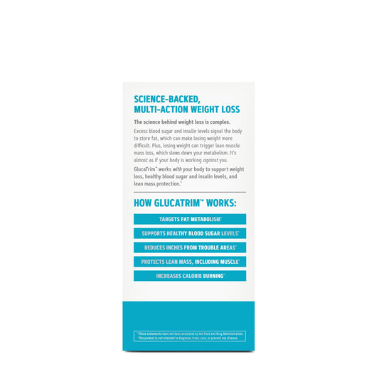 Close-up of GNC Total Lean GlucaTrim capsules for daily use