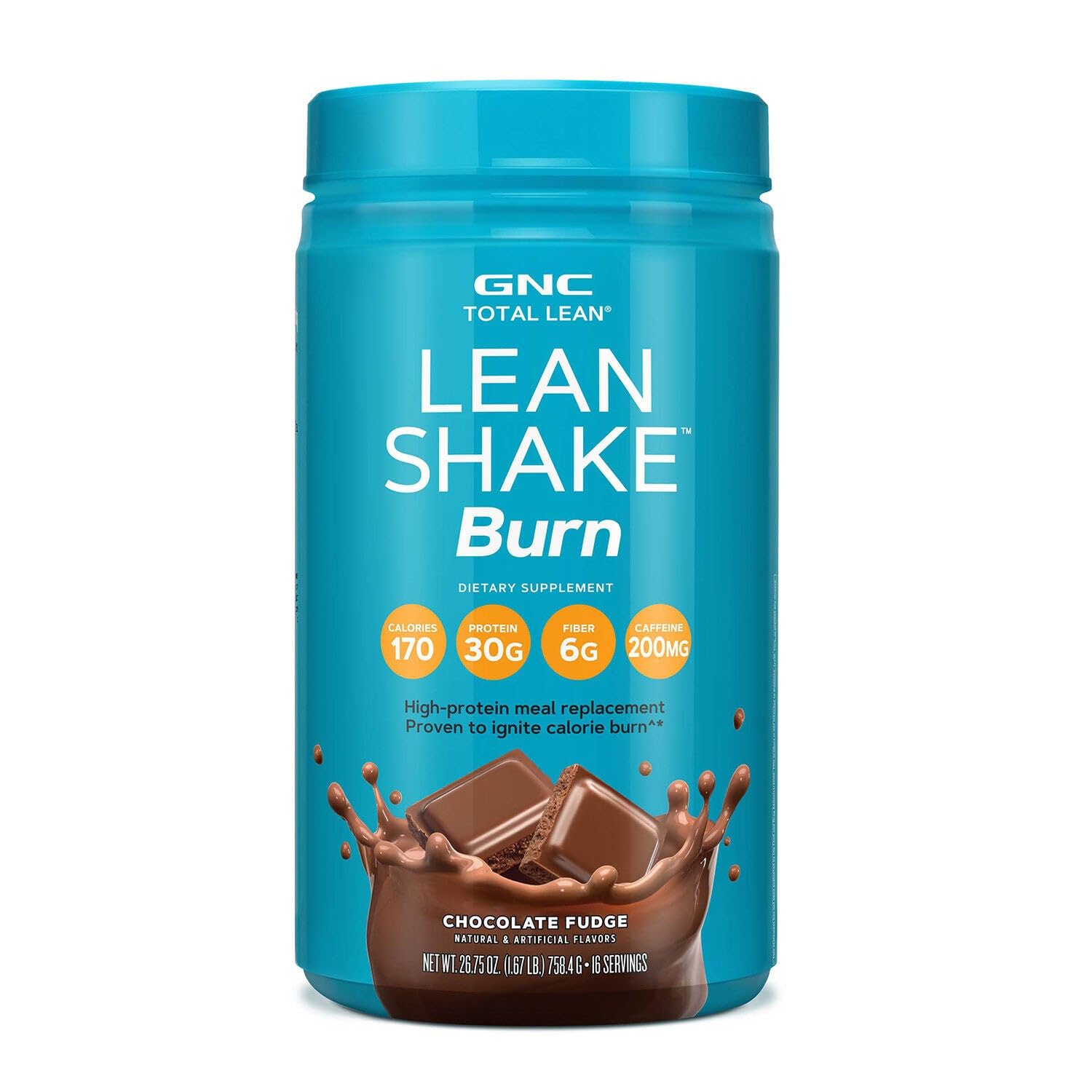 GNC Total Lean Lean Shake Burn chocolate fudge powder texture for a protein-packed start to the day