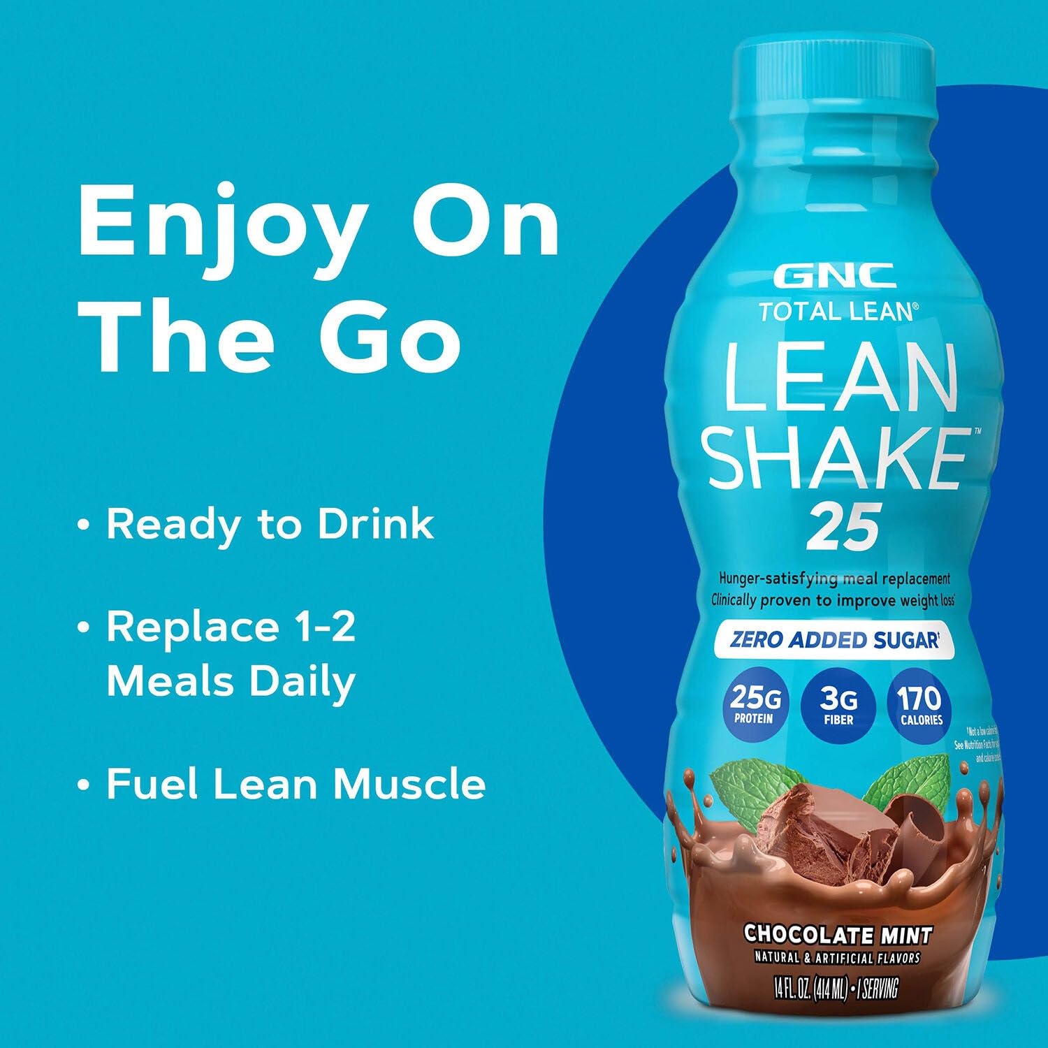 GNC Total Lean Lean Shake chocolate mint aroma hints at a crisp flavor experience.