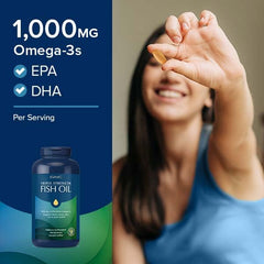 Close-up of GNC label highlighting 1000mg EPA and DHA.