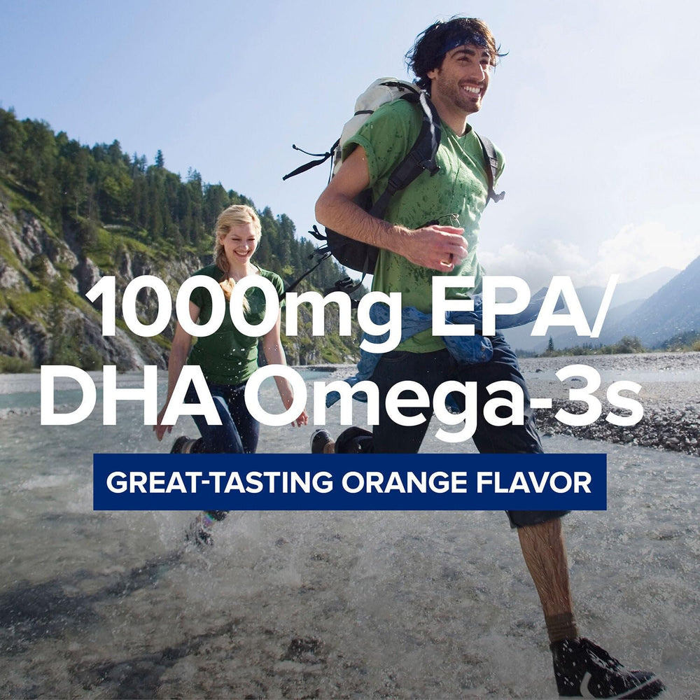 GNC Triple Strength Fish Oil label close up highlighting 1000mg EPA DHA