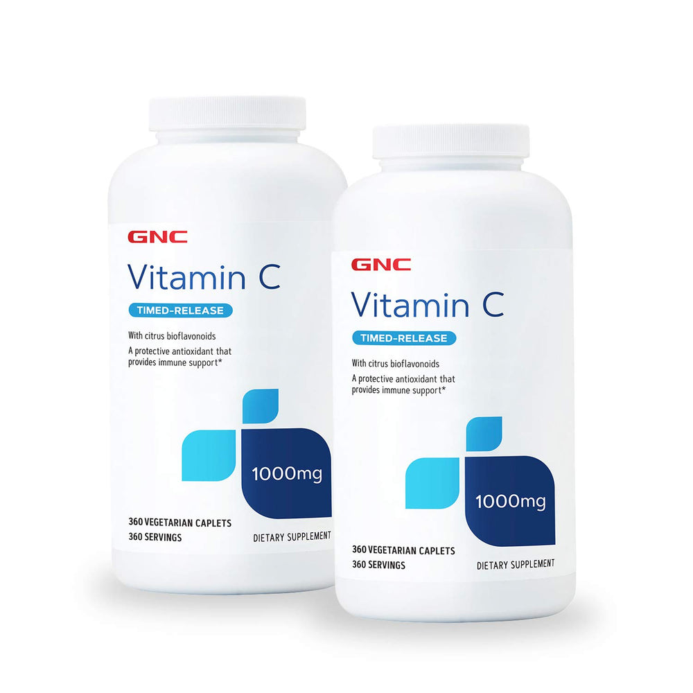 GNC Vitamin C 1000 MG Twin Pack bottle front view for immune support