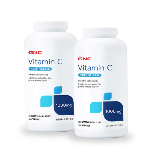 GNC Vitamin C 1000 MG Twin Pack bottle front view for immune support