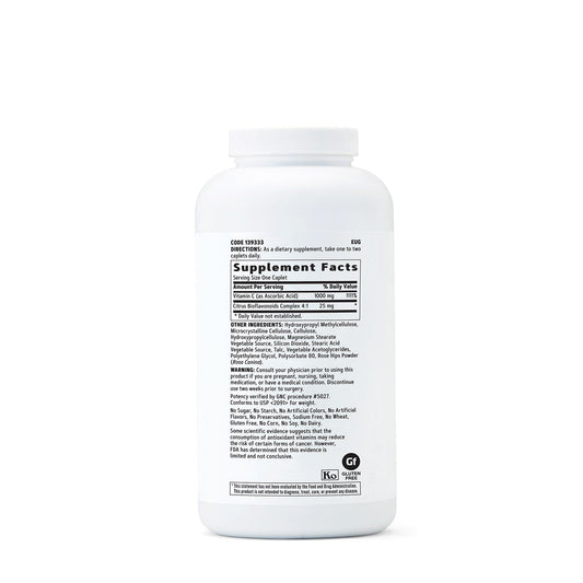 GNC Vitamin C 1000 MG capsules close-up, easy daily supplementation