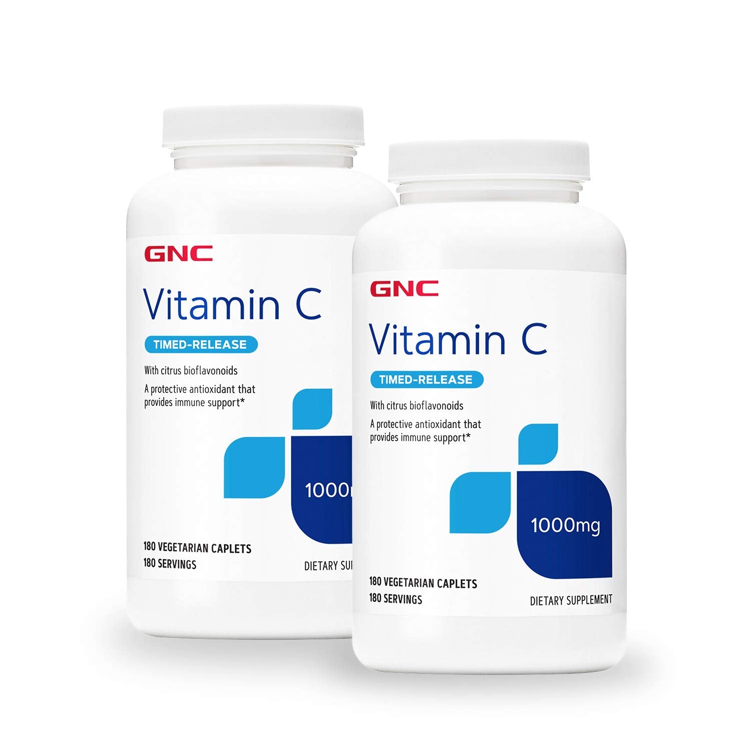 GNC Vitamin C Timed-Release 1000 mg bottle shown for steady immune support