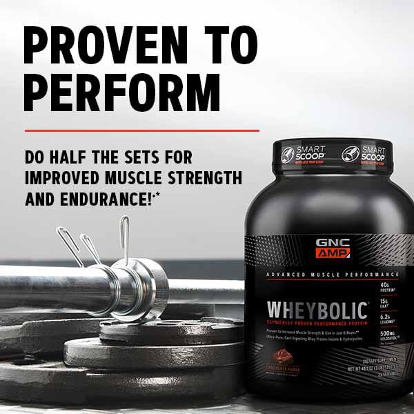 GNC Wheybolic gluten-free symbol confirms gluten-free formulation.
