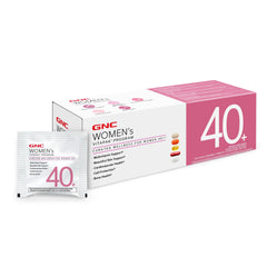 GNC Women’s 40+ Vitapak bottle close-up for daily nutrition support.