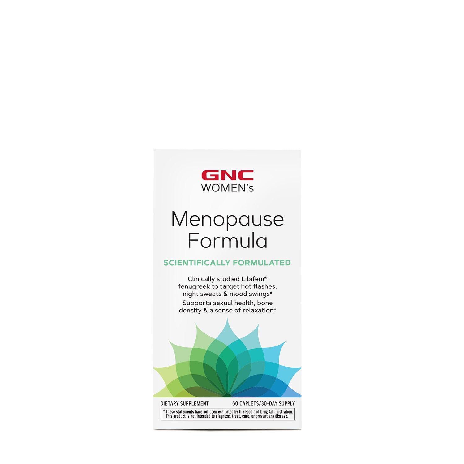 GNC Women's Menopause Formula label details highlight gluten-free, no artificial flavors.