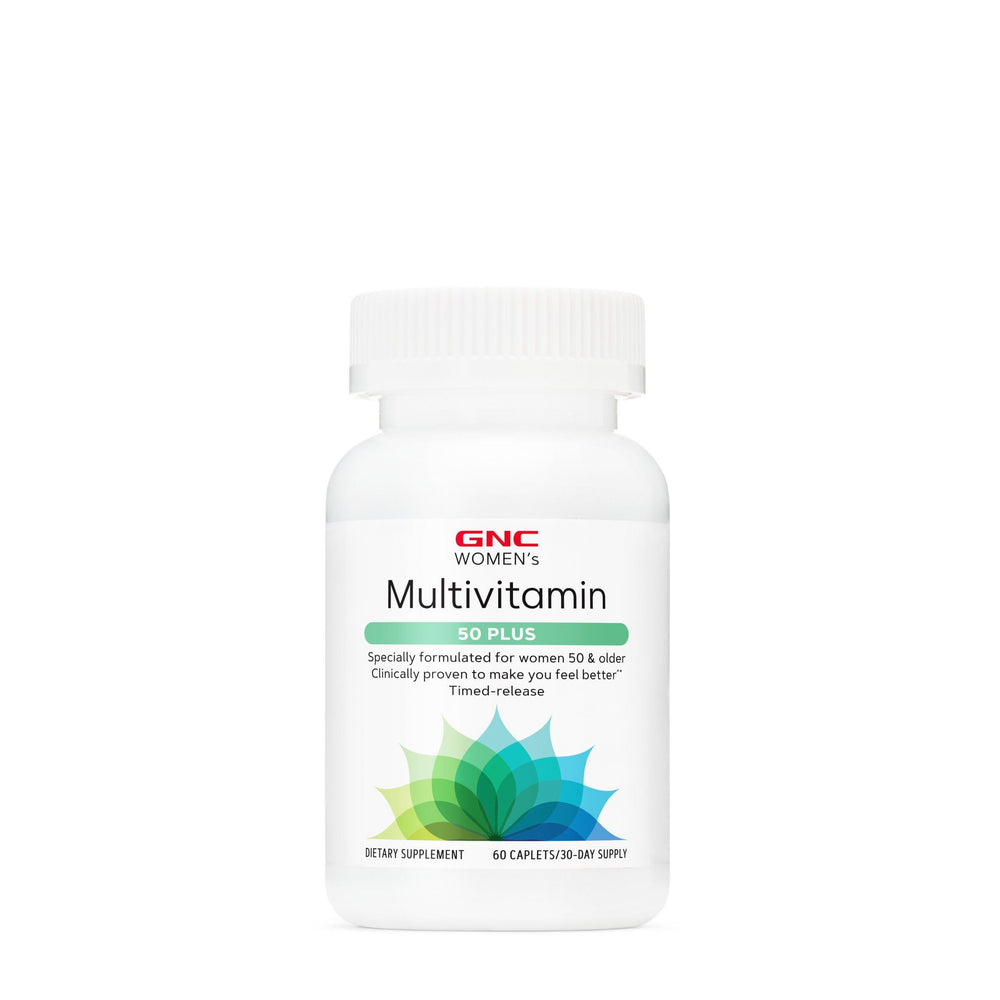 GNC Women's Multivitamin 50 Plus bottle front for daily wellness support.
