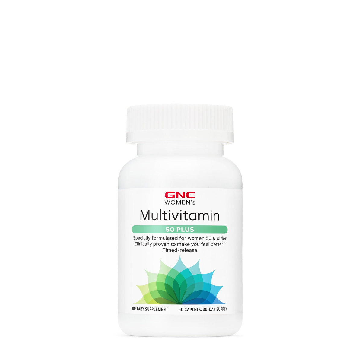 GNC Women's Multivitamin 50 Plus bottle front for daily wellness support.