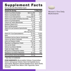 GNC Women's Stress Relief Vitapak bottle back label with usage directions.