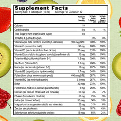  Peach mango flavored Go Healthy Natural Kids Liquid Multivitamin appeals to kids