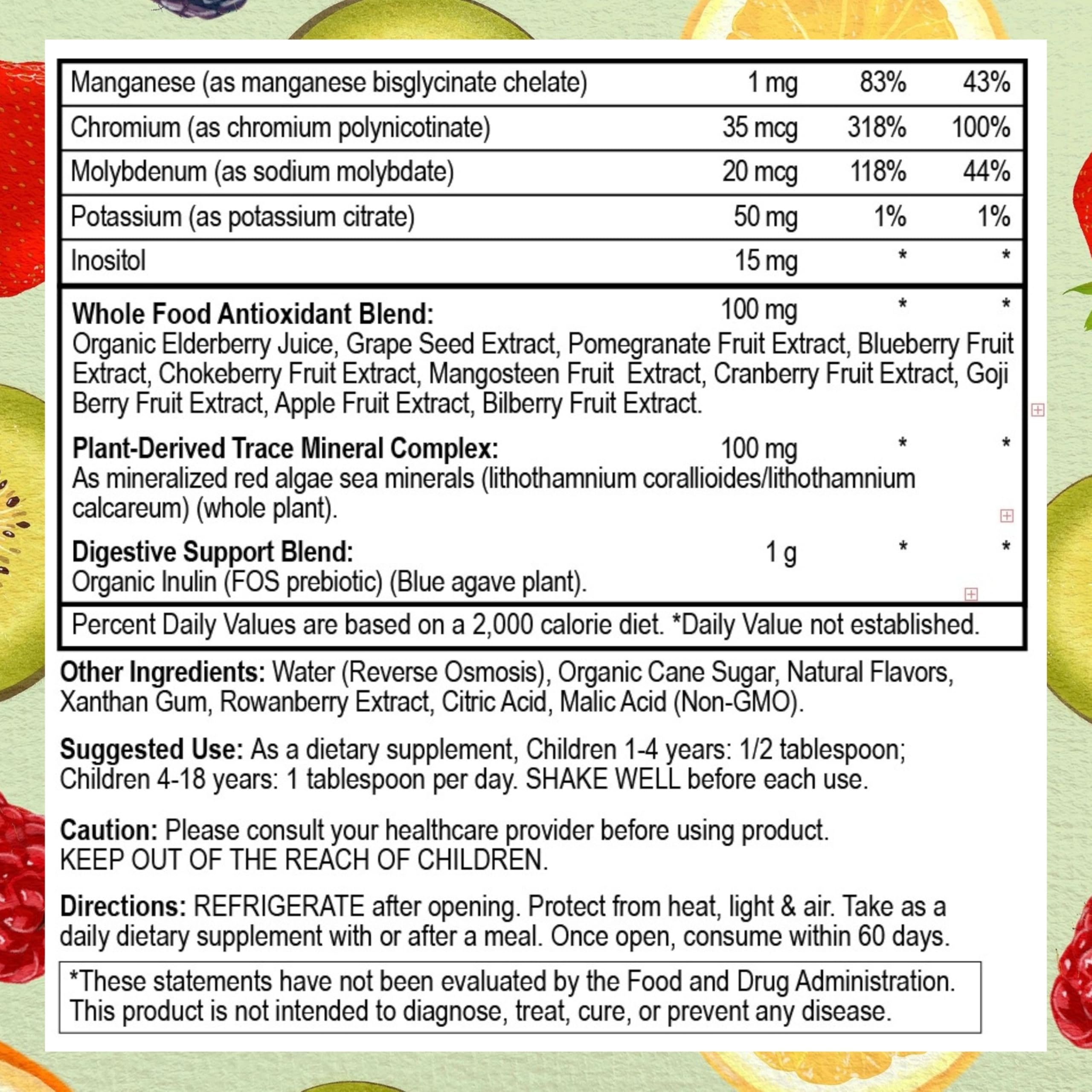 Illustration of immune support facts for Go Healthy Natural Kids Liquid Multivitamin